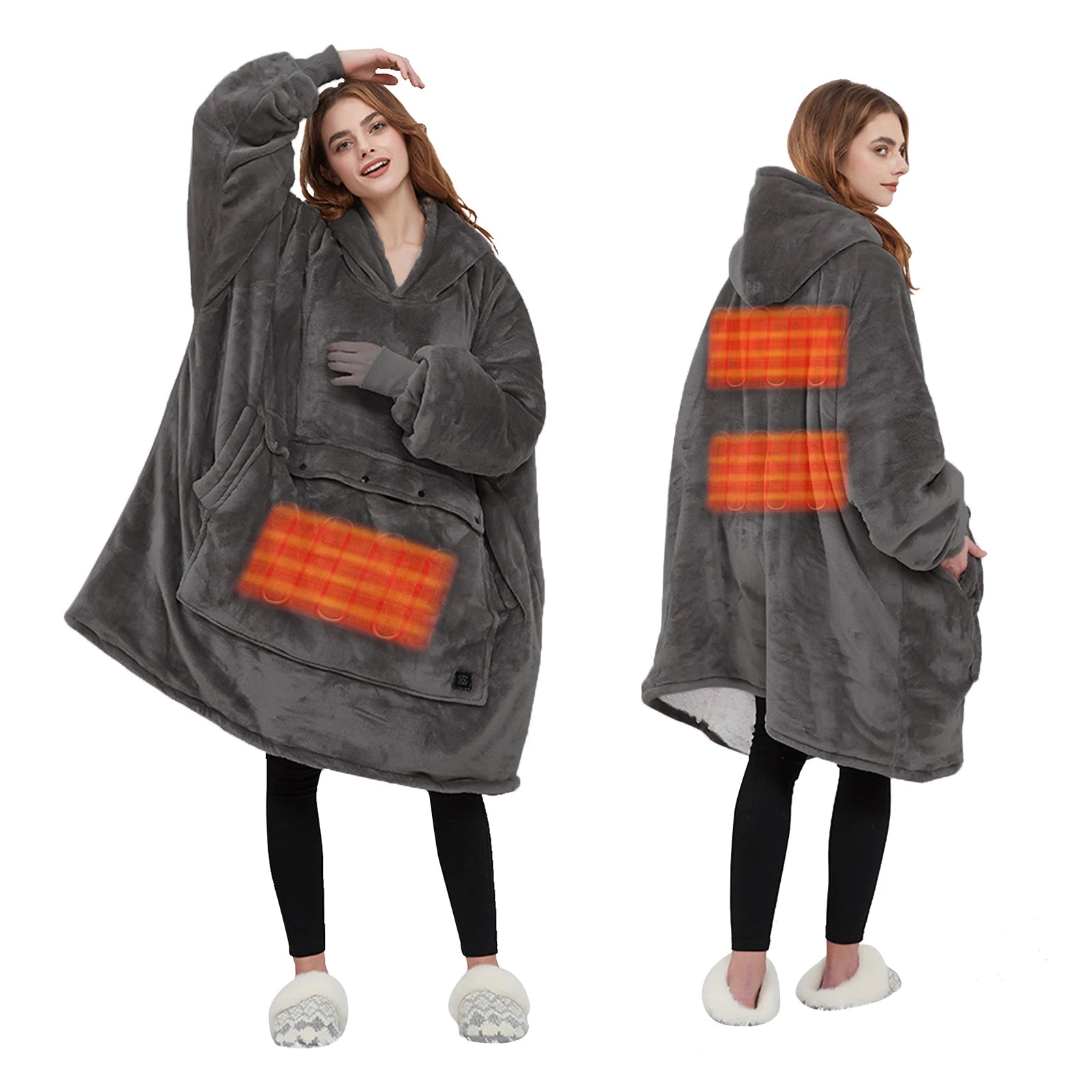 Focus confort/cozy "Heated Blanket Hoodie – USB Rechargeable Wearable Blanket